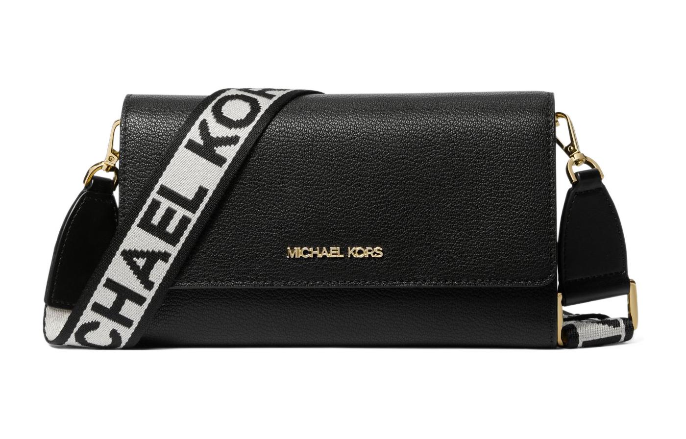 

Сумка через плечо Jet Set из кожи, большая кросс-сумка женская черная MICHAEL KORS