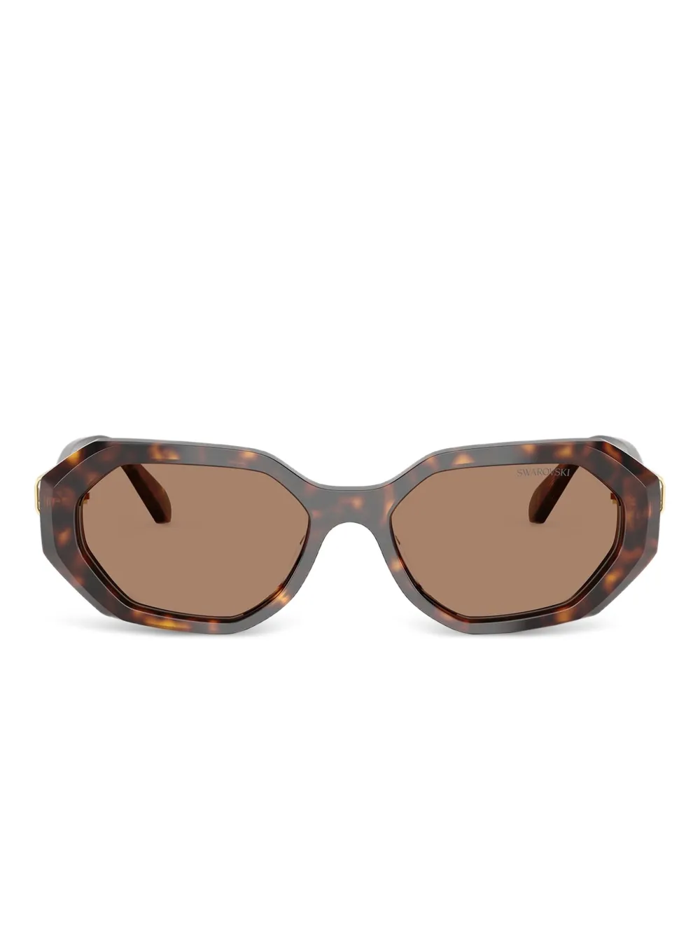 

Солнцезащитные очки в геометричной оправе с кристаллами Swarovski, коричневый