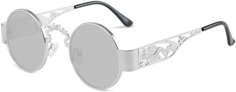 

Модные солнцезащитные очки 2027 года для женщин: круглые, металлические, с защитой от УФ-излучения UV400; классические очки для мужчин MTZJH, Mtyj126 Silver Mirror