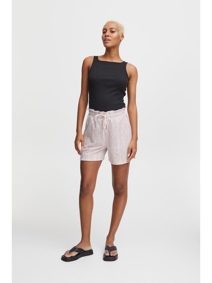 

ICHI Шорты IHKATE свободного кроя, цвет Cloud Dancer, разноцветные полоски, AOP