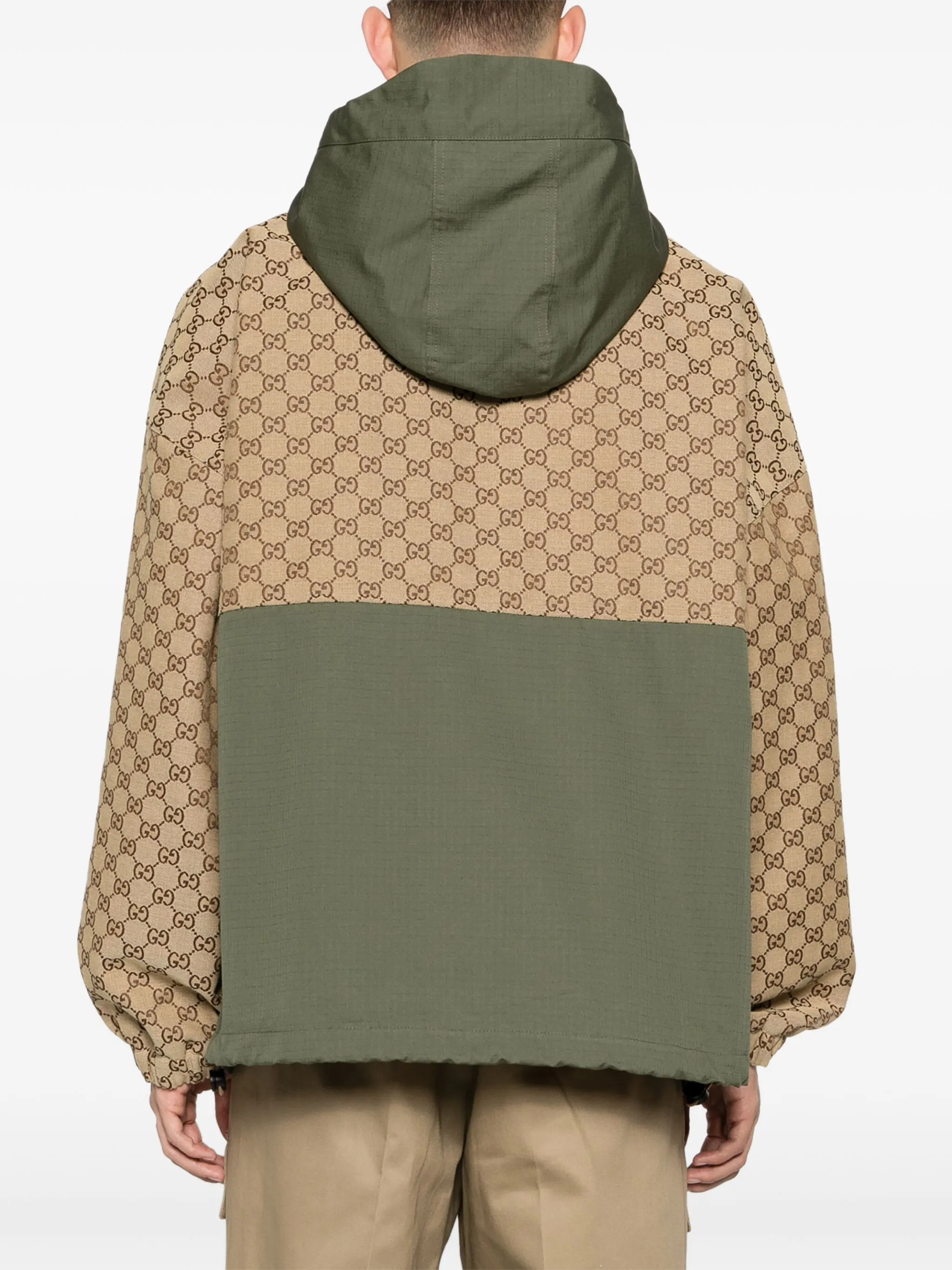 Куртка с капюшоном и логотипом GG Gucci, зеленый — фото 4
