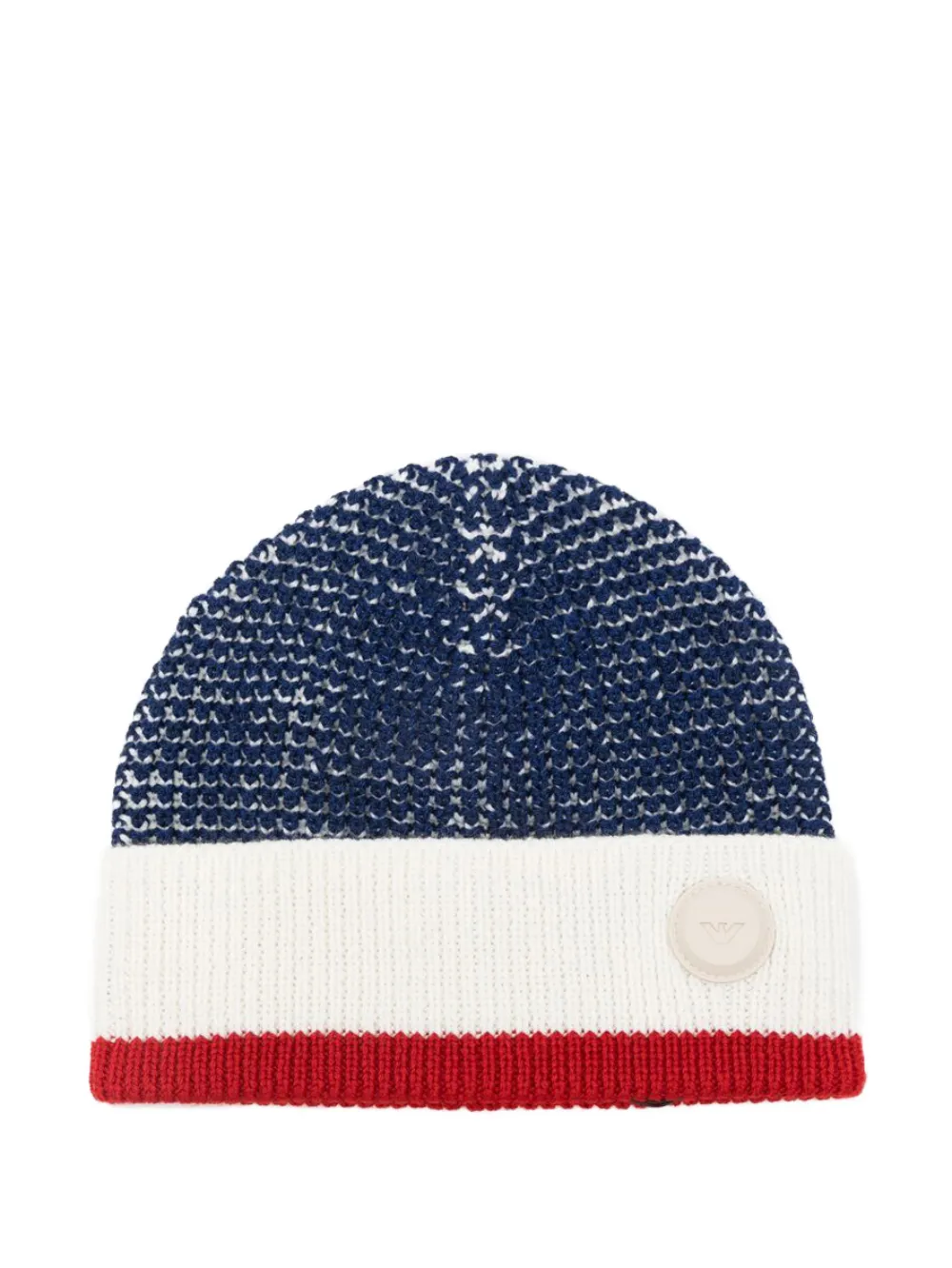 

Шапка-бини с текстурированным логотипом Emporio Armani Kids, синий