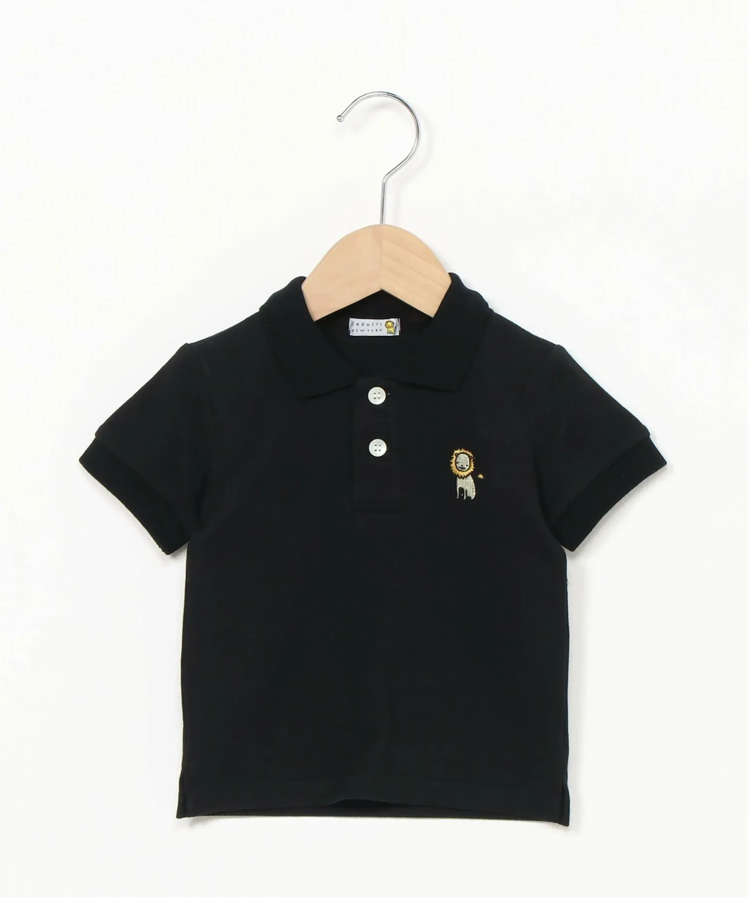 Футболка-поло с вышитым львом Barneys New York, Black