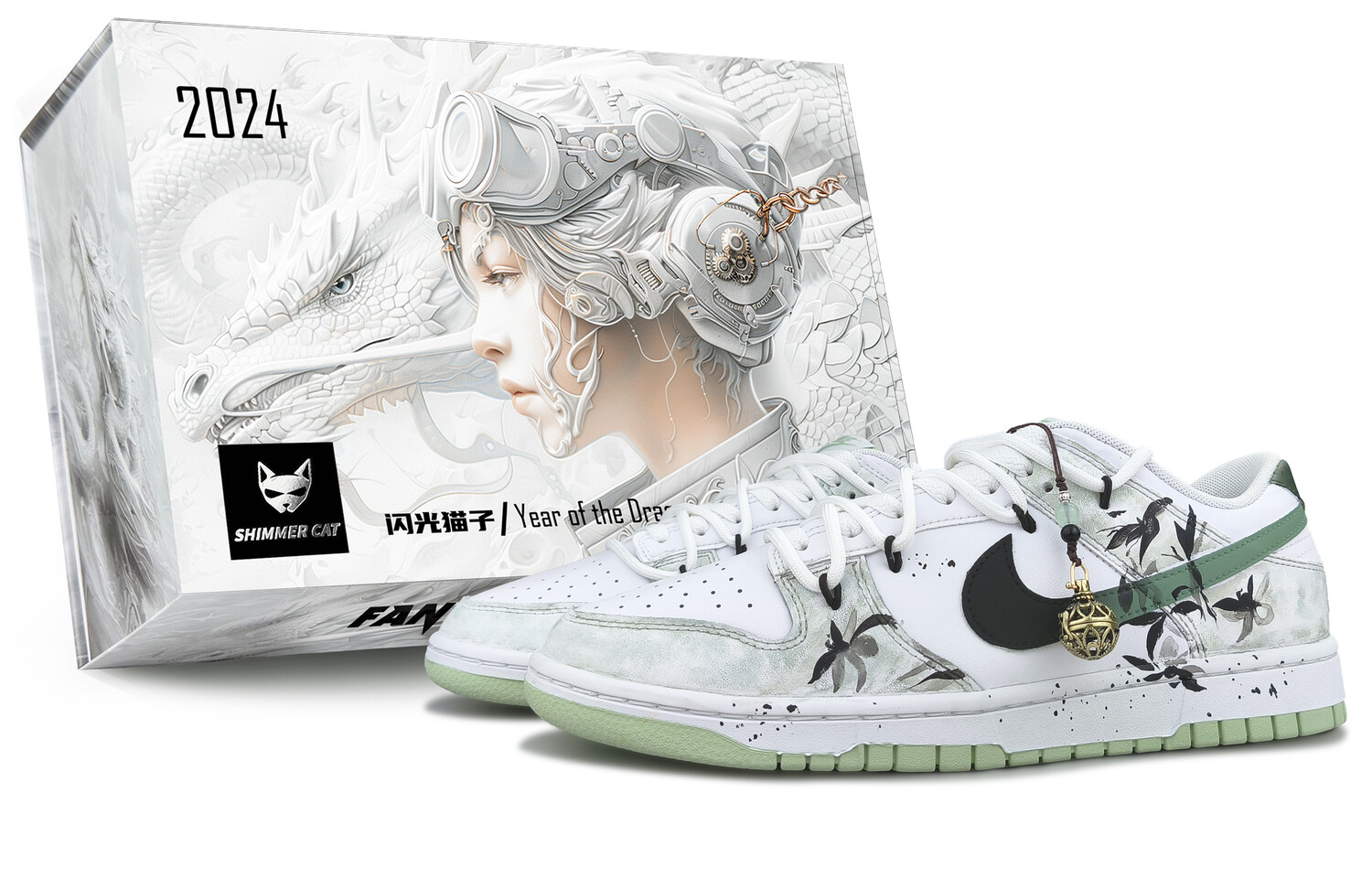 

Кроссовки Nike Dunk Skateboarding Shoes Men Low-top White/Green/Black/Copper, зеленый