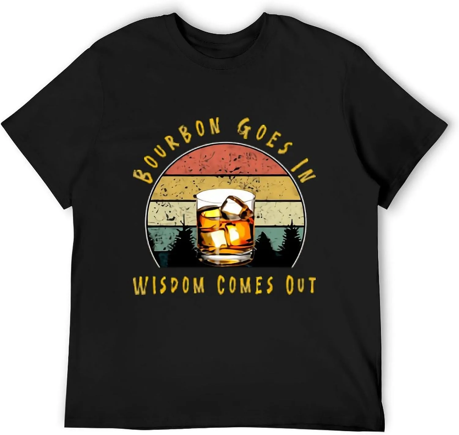 Мужская классическая футболка Bourbon Goes in Wisdom Comes Out — фото 2