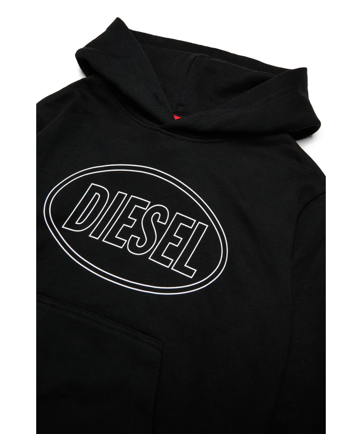 Детский пуловер-худи DIESEL SCIRCLEHOOD OVER, хлопок, чёрный — фото 3