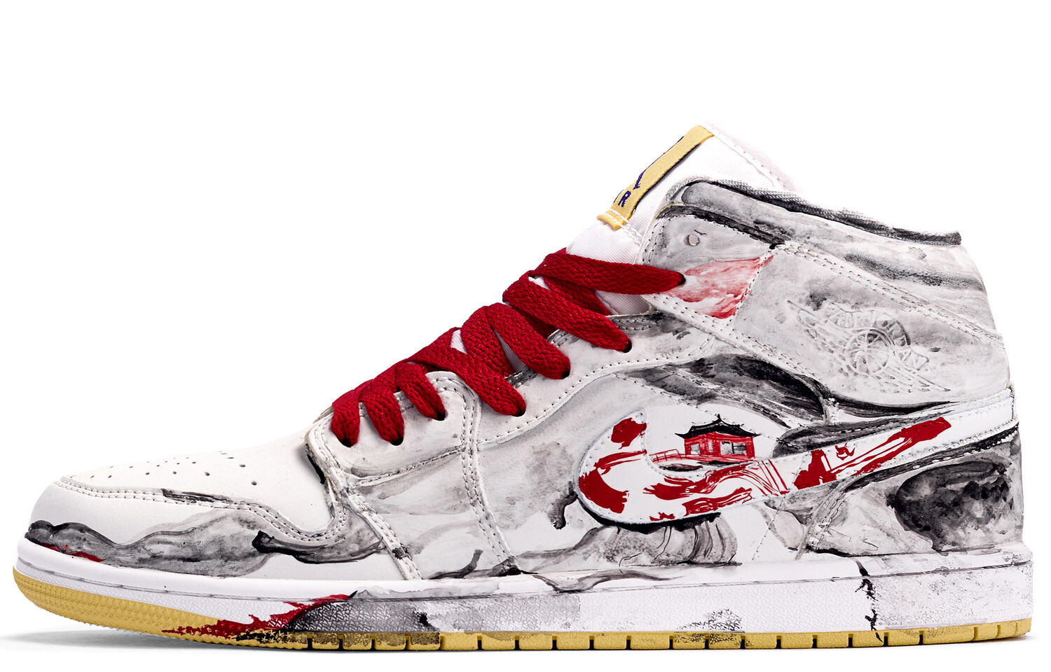 

Кроссовки Air JORDAN 1 Vintage Basketball Shoes Women's Mid-Top Black White Red