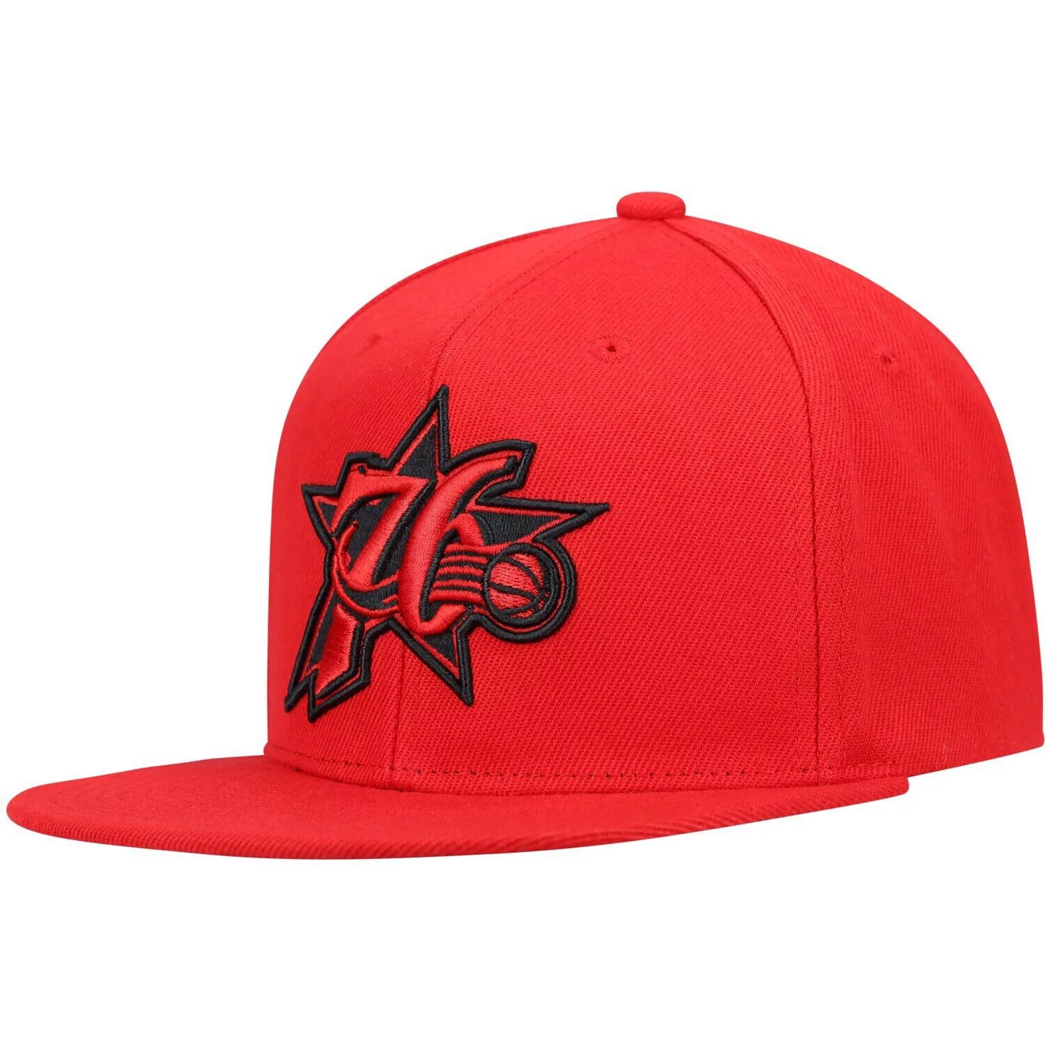 

Мужская кепка Mitchell & Ness Red Philadelphia 76ers из твердой древесины в тон, бейсболка Snapback в тон