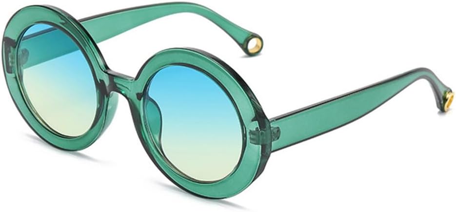 

Круглые солнцезащитные очки для женщин в винтажном стиле с градиентным переходом, мужские панк-очки, солнцезащитные очки с защитой от УФ-излучения UV400 LANGSER, Green Blue Yellow