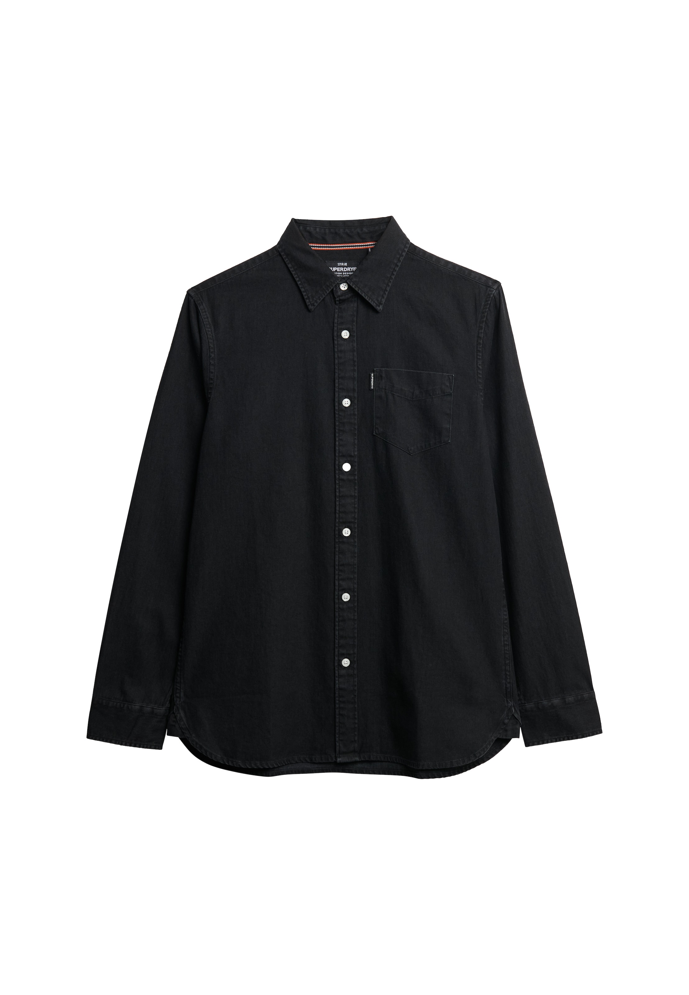 

Superdry & Co Рубашка на пуговицах 'Essential' в черном дениме Regular fit