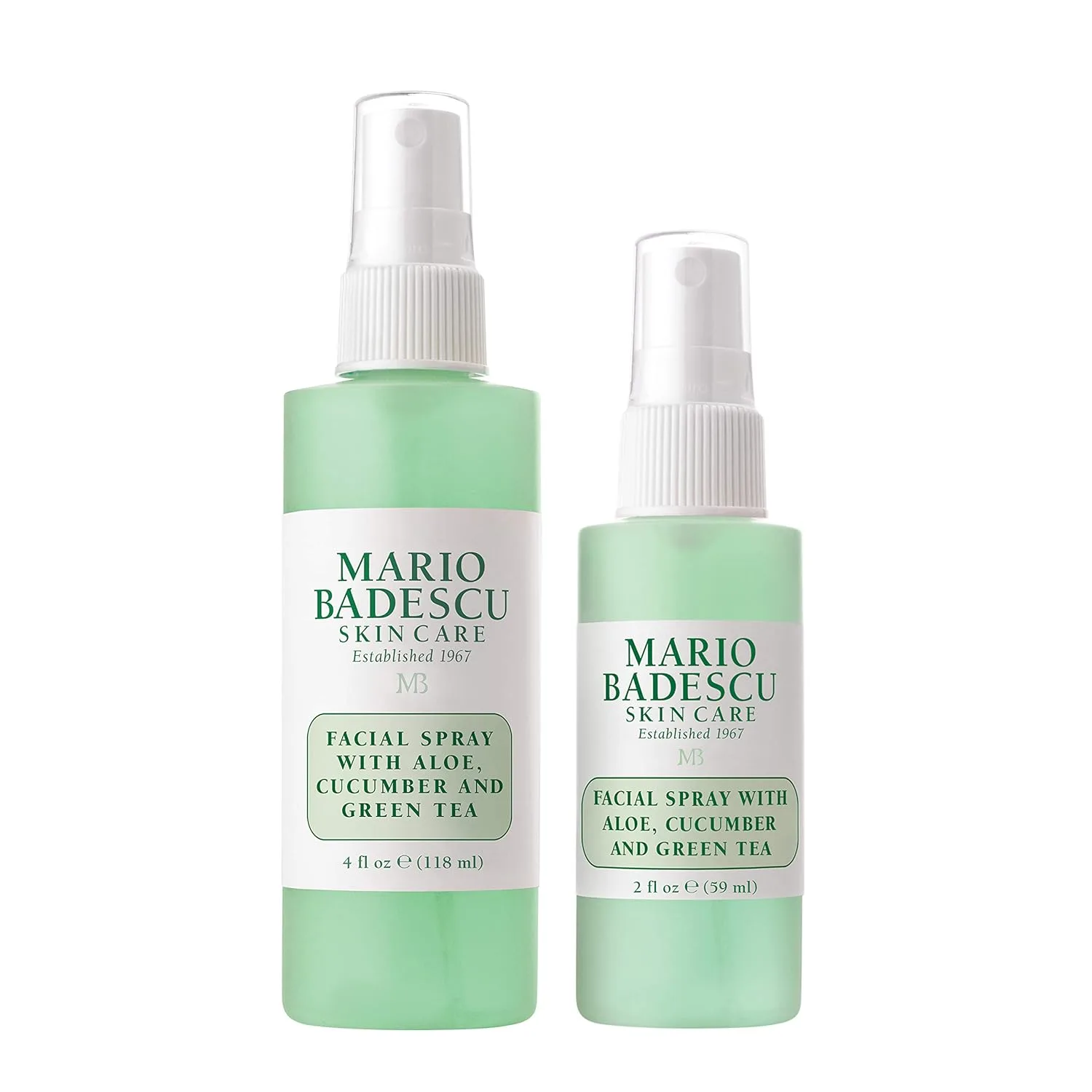 Спрей для лица Mario Badescu с алоэ, огурцом и зеленым чаем подходит для всех типов кожи, увлажняет и тонизирует. 1 штука (1 шт.), Green