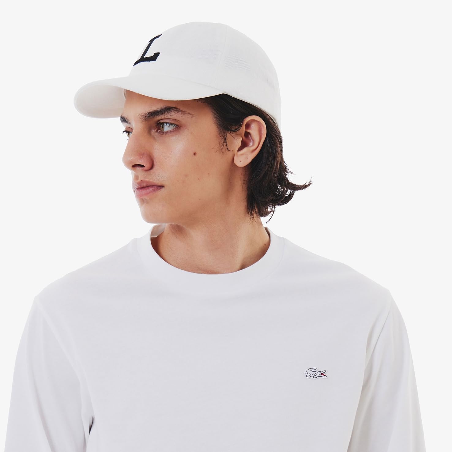 Официальная мужская базовая футболка с длинным рукавом LACOSTE, белый — фото 3