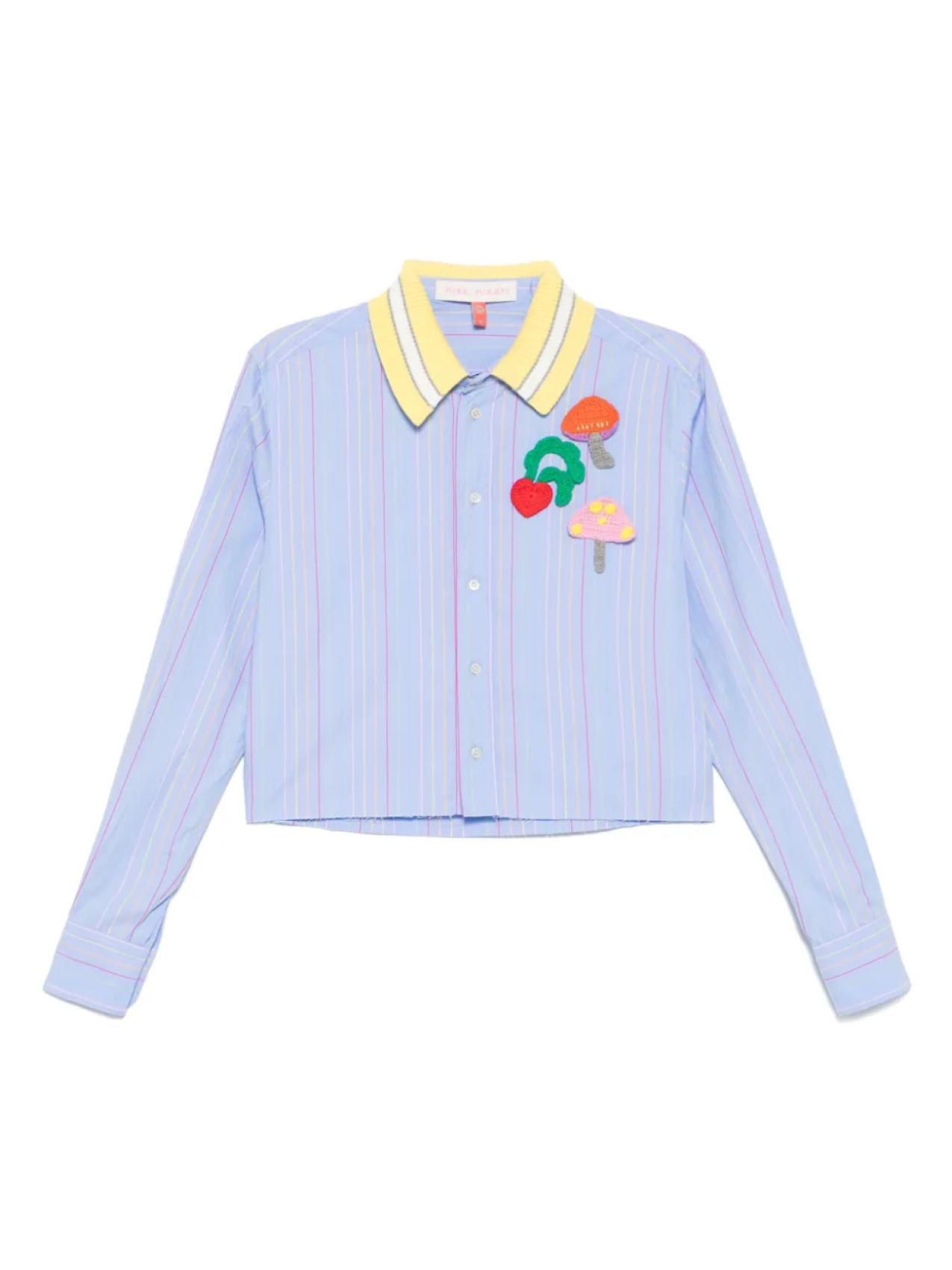 

Mira Mikati рубашка с нашивками в технике кроше, синий