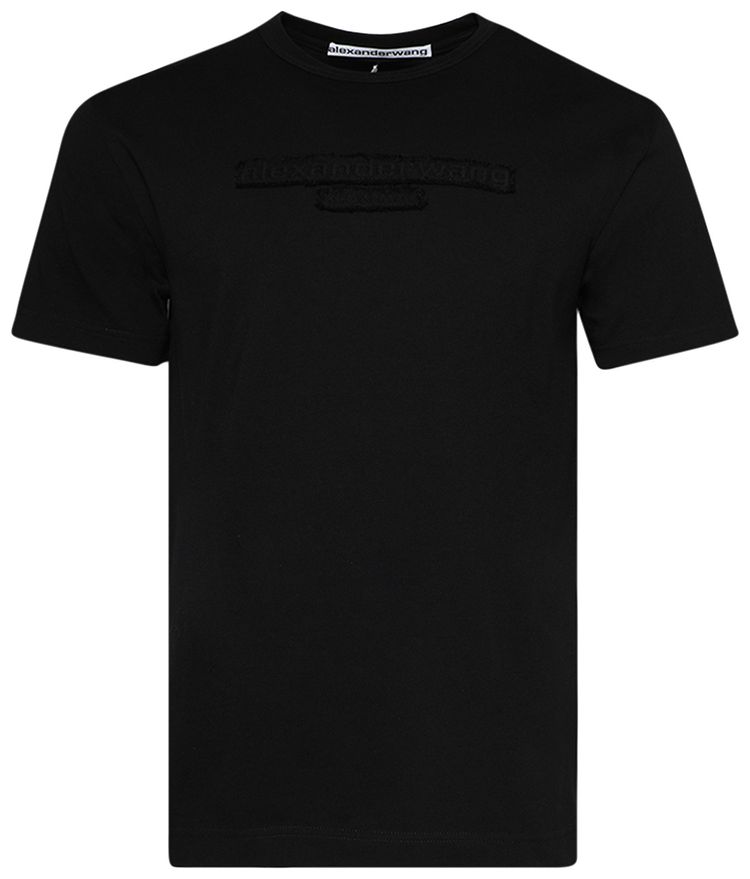 

Футболка с коротким рукавом и логотипом Alexander Wang с эффектом потертости, черная