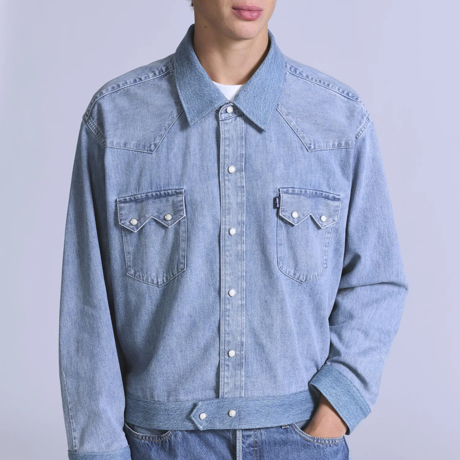 Рубашка с зубчатым рисунком Levi's, Medium Wash — фото 2