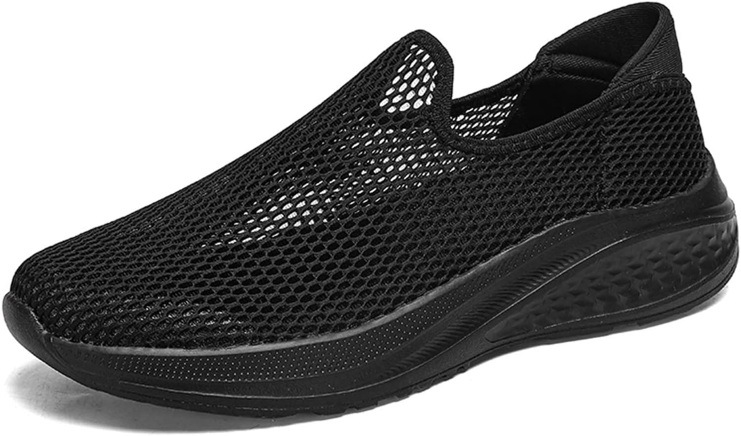 

Мужские дышащие слипоны кроссовки из легкой сетки, повседневные для прогулок, йоги, спортзала и путешествий Generic, черный