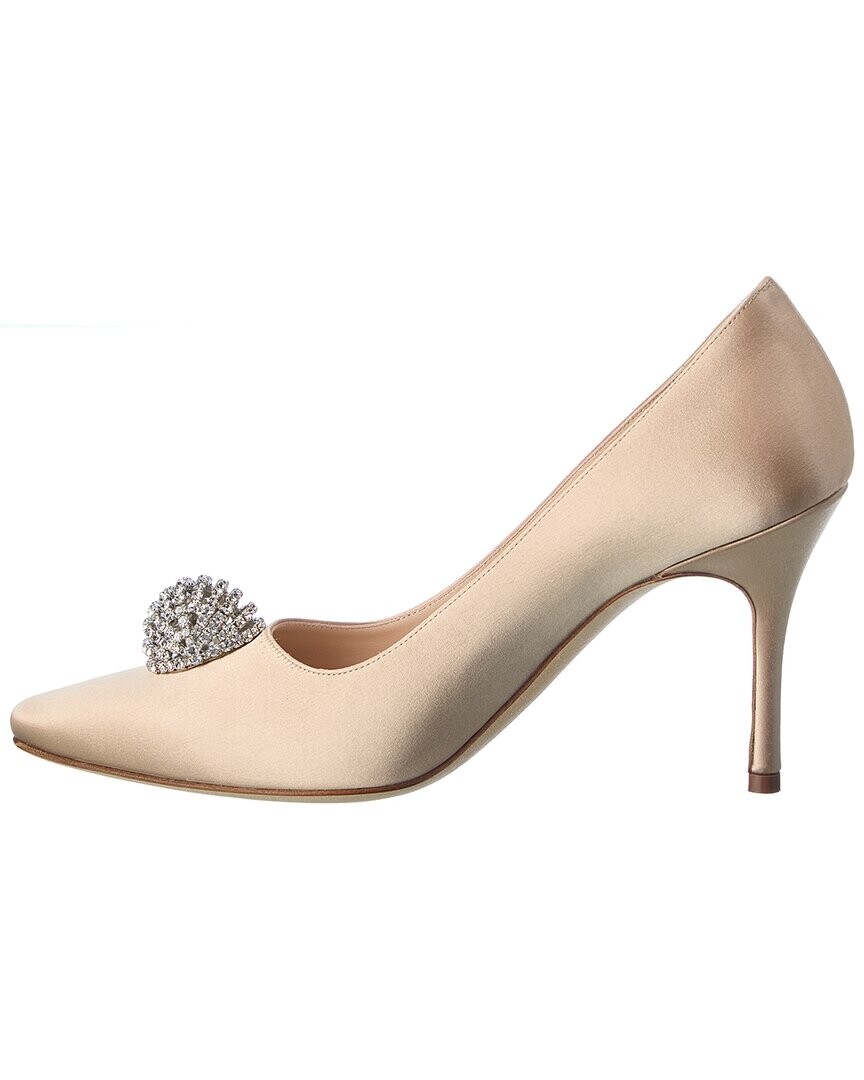 Атласные туфли Manolo Blahnik Elbolita 90, красный — фото 3
