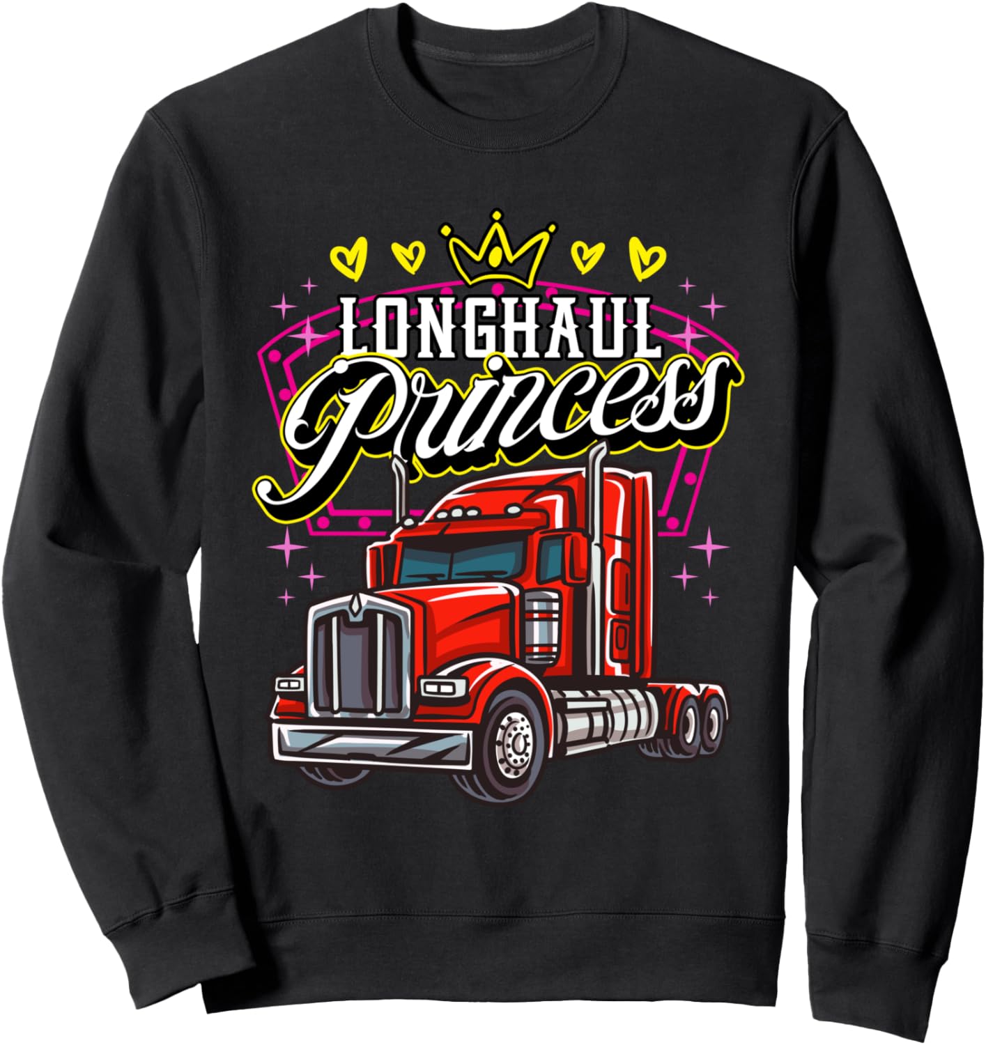 

Прикольная толстовка Longhaul Princess Tracking Tracker Truck Driver Funny Gag Four1Nine Truckers Official, черный
