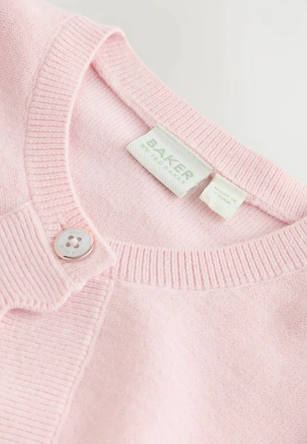 Кардиган прямого кроя с рукавами-бантом и фестончатым краем Baker By Ted Baker, Pink — фото 4