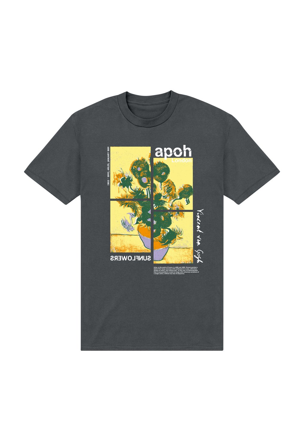 

Футболка с принтом VAN GOGH SUNFLOWERS JIGSAW apoh London, темно-серый