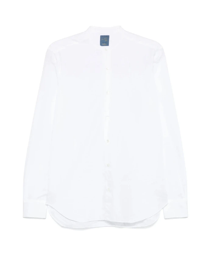 

Белая рубашка со стоячим воротником и манжетами на пуговицах. Barba, белый