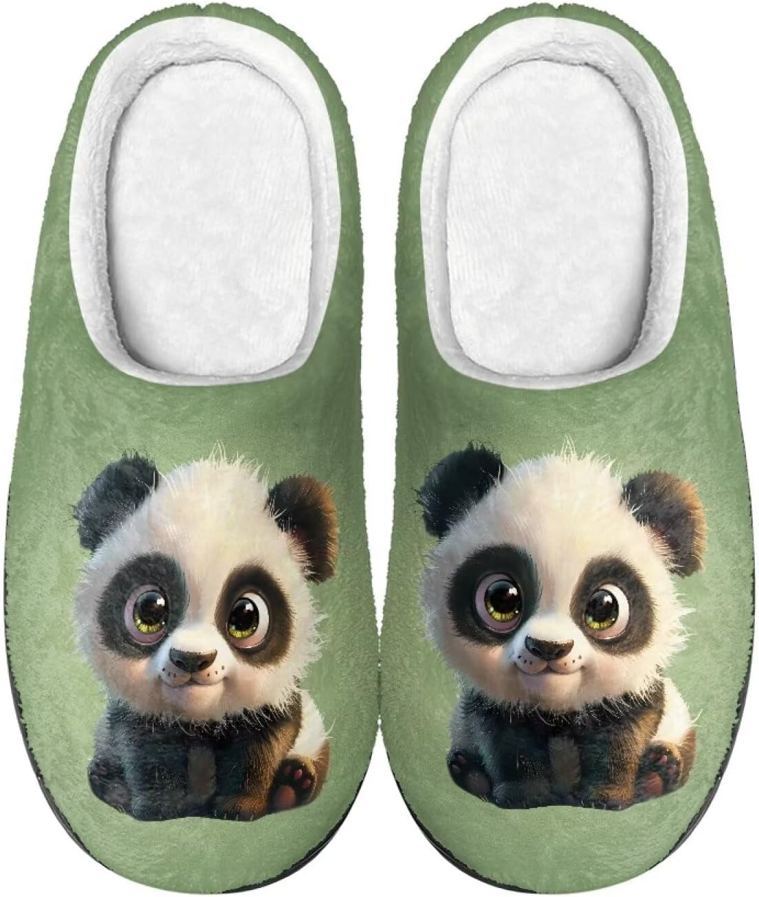

Домашние тапочки с принтом для женщин и мужчин, нескользящие, пушистые, удобные для дома и улицы Baxinh, зеленый