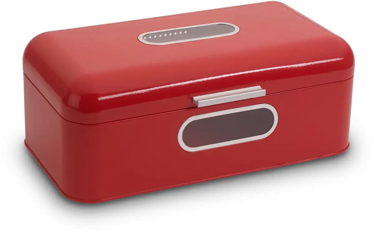 

ECHTWERK Хлебница "Ретро", (1 шт.), хранилище для хлеба, корзина для хлеба, хлебница с двумя практичными смотровыми окошками 23х16,5х42 см, красный