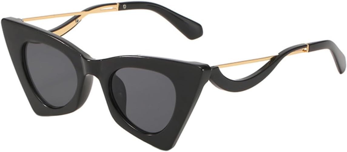 

1 шт. Креативные черные солнцезащитные очки «кошачий глаз» с нескользящей оправой, декоративные очки для вечеринок, эргономичный дизайн, унисекс, модные солнцезащитные очки, удобная посадка для мужчин и женщин CALLARON, Black