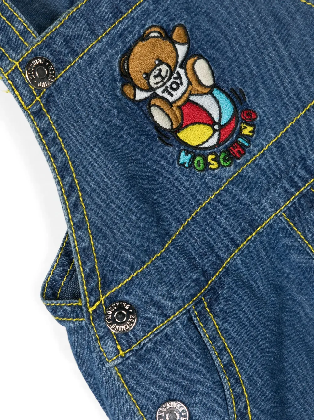 Комплект Teddy Bear из футболки и комбинезона Moschino Kids, синий — фото 3