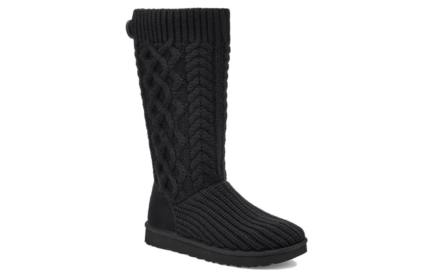 Сапоги женские UGG Classic Cardi с косой вязкой, черный — фото 3