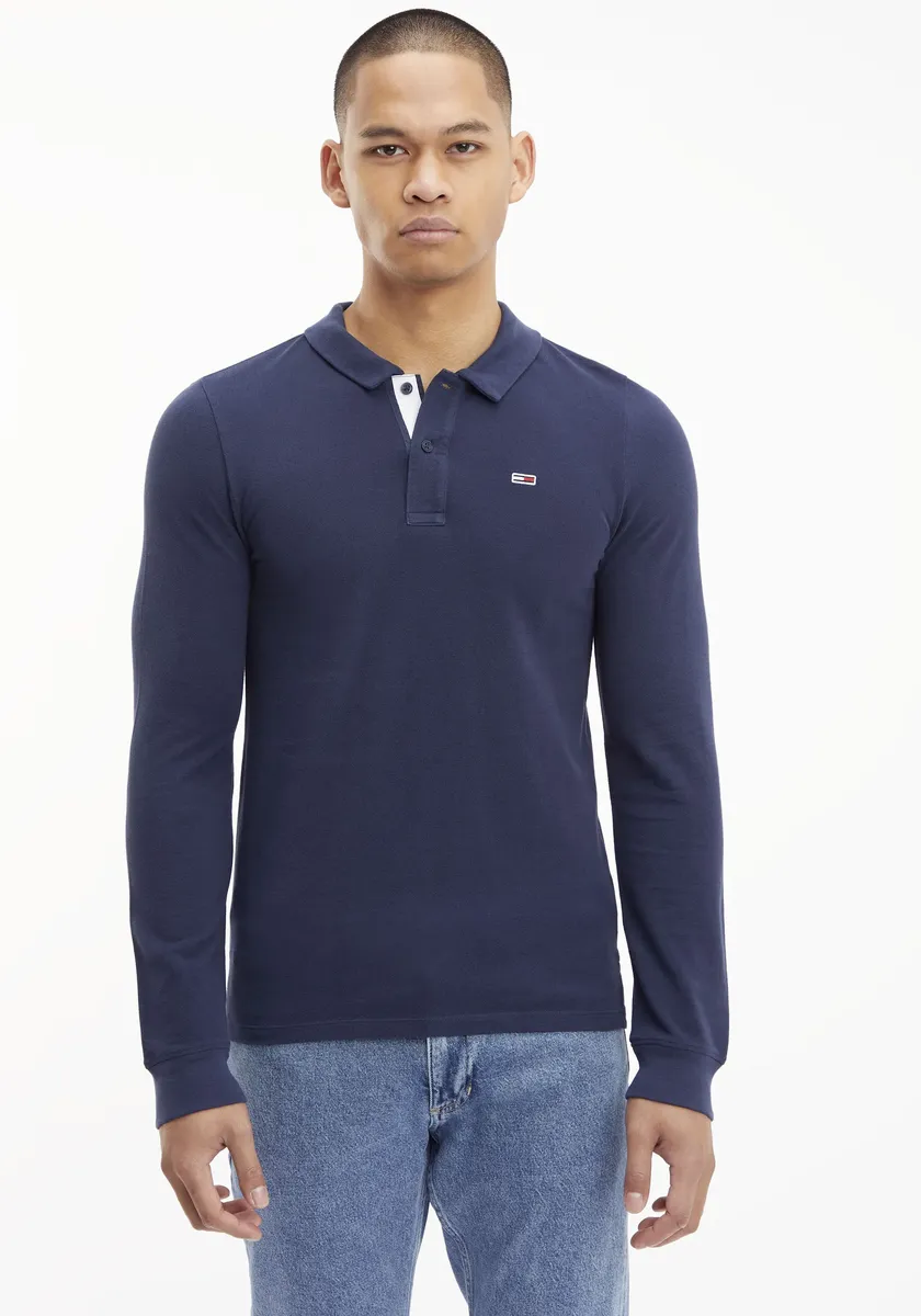 

Рубашка-поло с длинными рукавами Tommy Jeans "TJM SLIM SOLID LS POLO", цвет Twilight Navy