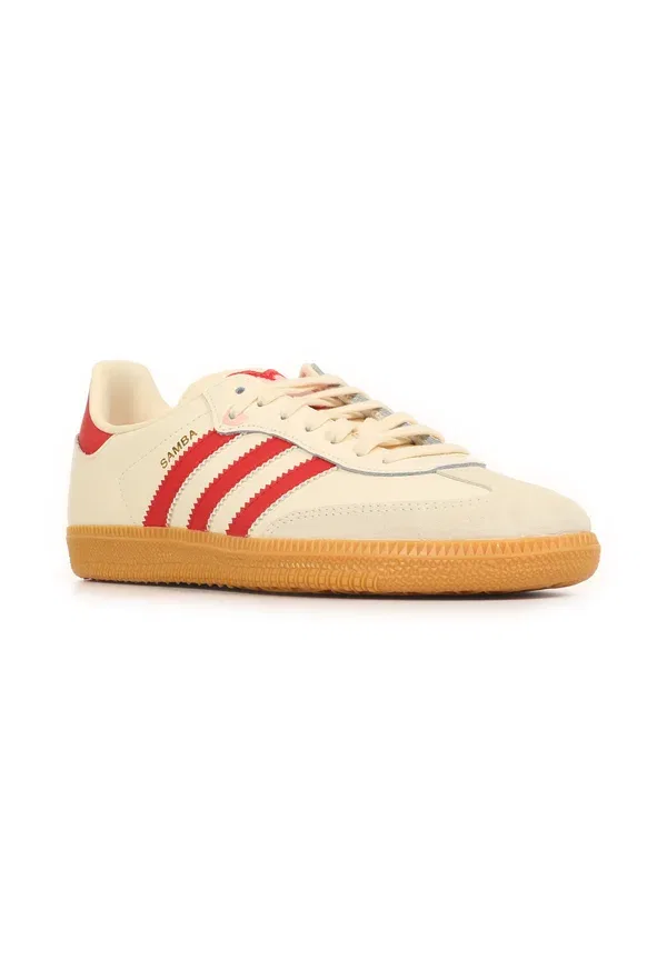 Кроссовки Adidas Originals, кремово-белый с алым и резиновым — фото 2