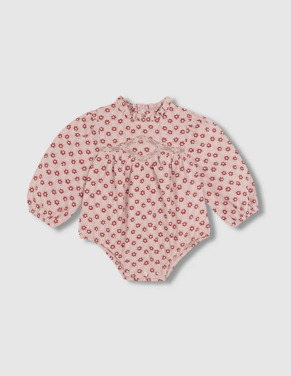 

Детский цветочный комбинезон с объемными рукавами Gocco, сиреневый