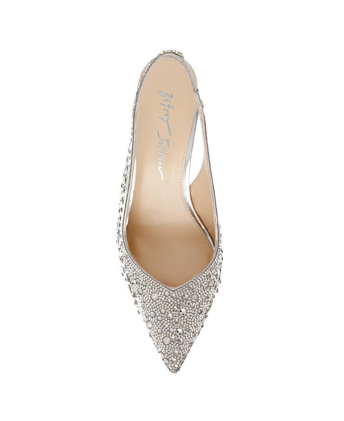 Женские вечерние туфли Clark с открытой пяткой Betsey Johnson, серебро — фото 4