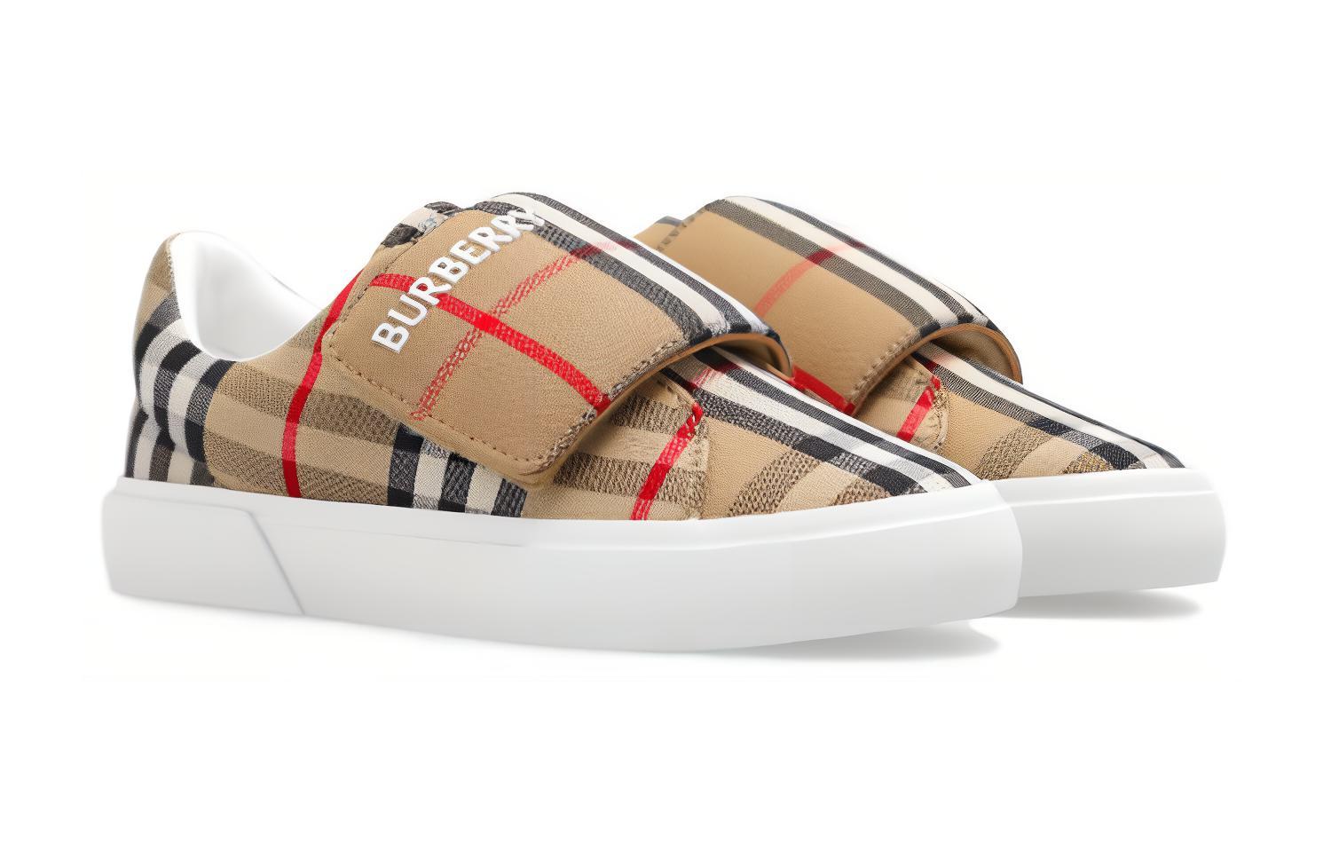 Низкие детские скейтерские туфли Burberry коричневые — фото 3