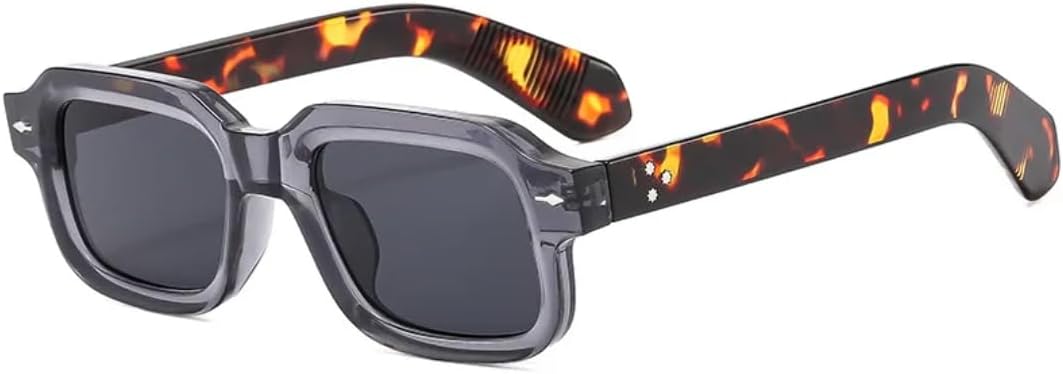 

Солнцезащитные очки для мужчин и женщин - защита UV400 - панк, маленькая оправа, цветные линзы, для занятий спортом на открытом воздухе и вождения DSVIGF, Grey Leopard