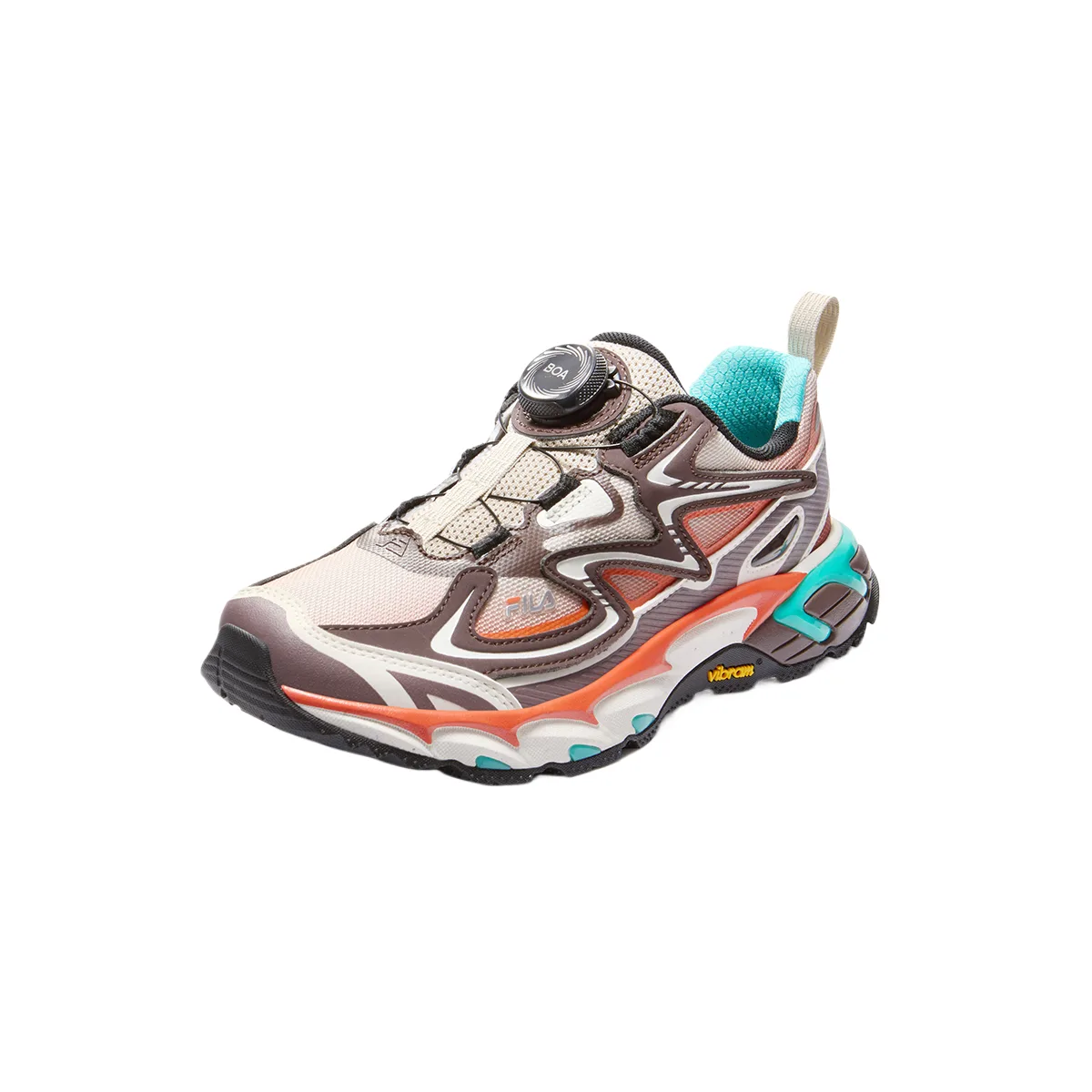 SCOUT ELK Textile, Synthetic Leather Comfortable Round Toe Breathable Support Low top Outdoor Shoes Kids' FILA KIDS, фиолетовый коричневый/silk brocade коричневый — фото 3