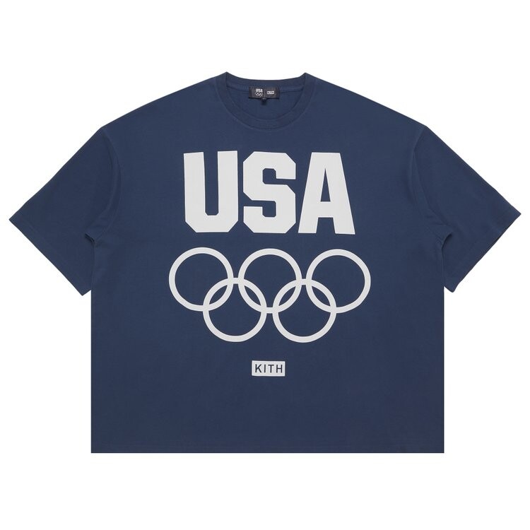 

Футболка Kith For Team USA Washed Bishop Tee, цвет Sea