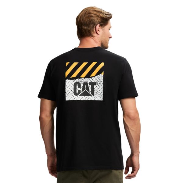 

Мужская футболка Cat с принтом на спине Caterpillar, цвет pitch black