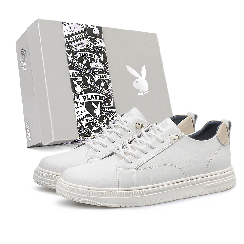 

Playboy Мужские низкие скейтерские кеды белые, цвет White