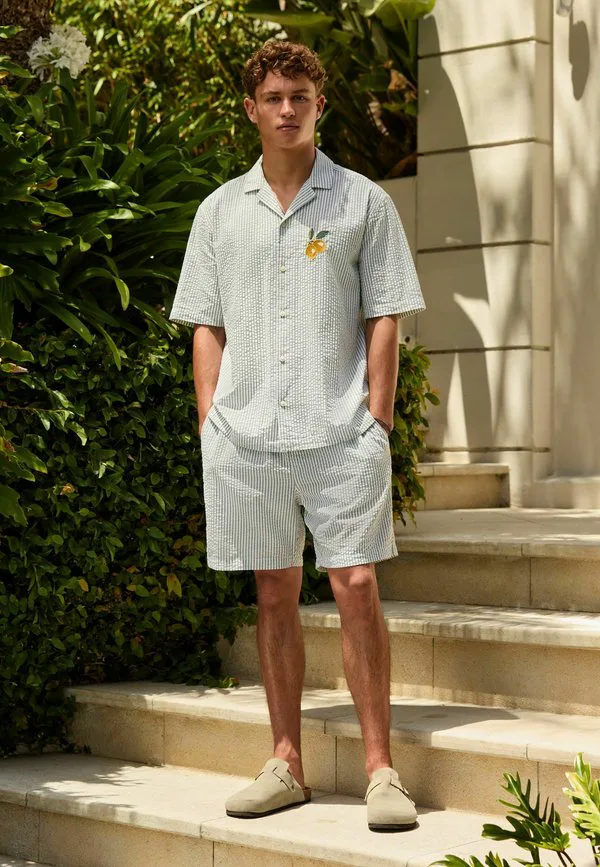Рубашка с вышивкой стандартного кроя Next, Blue Stripe