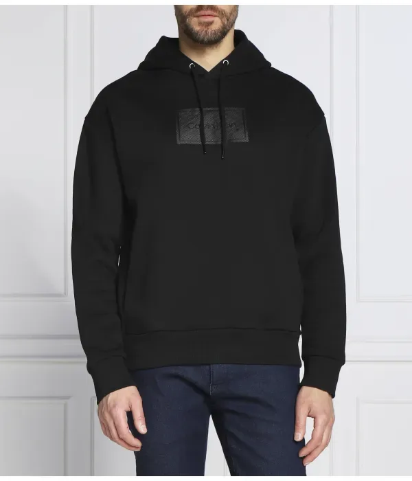 Толстовка с капюшоном из материала Felpa regular fit Calvin Klein, черный