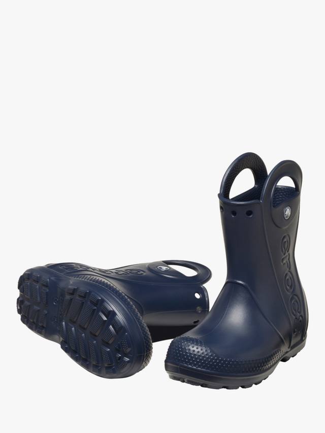 Детские водонепроницаемые резиновые сапоги с увеличенной ручкой Crocs, Navy — фото 3