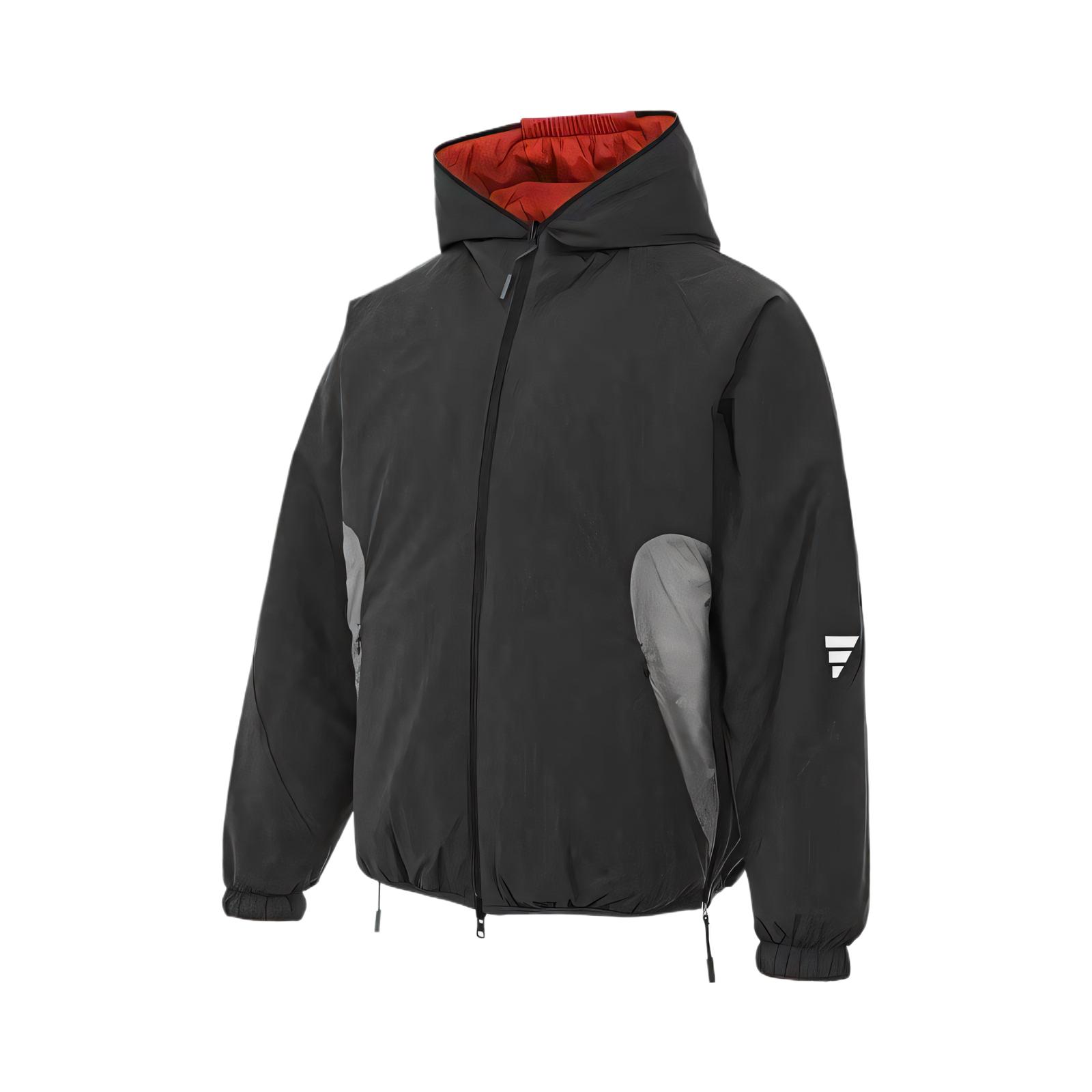 Adidas Пуховик FUSTL мужской черный красный, Black Red — фото 4