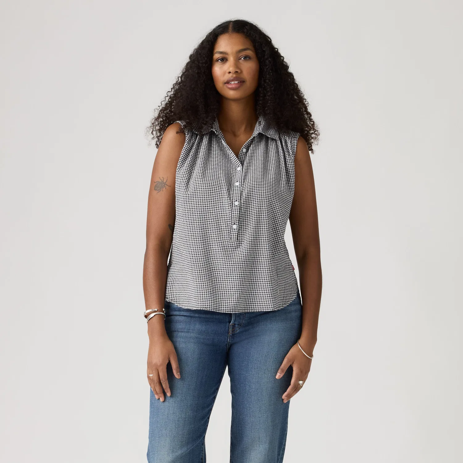 Топ с коротким рукавом Londyn Popover Levi's, Black — фото 3