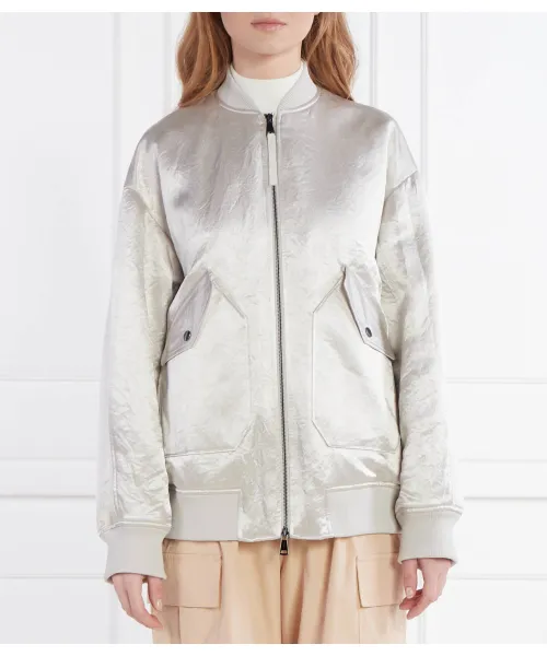 

Атласная куртка-бомбер Oversize fit Mm, серый
