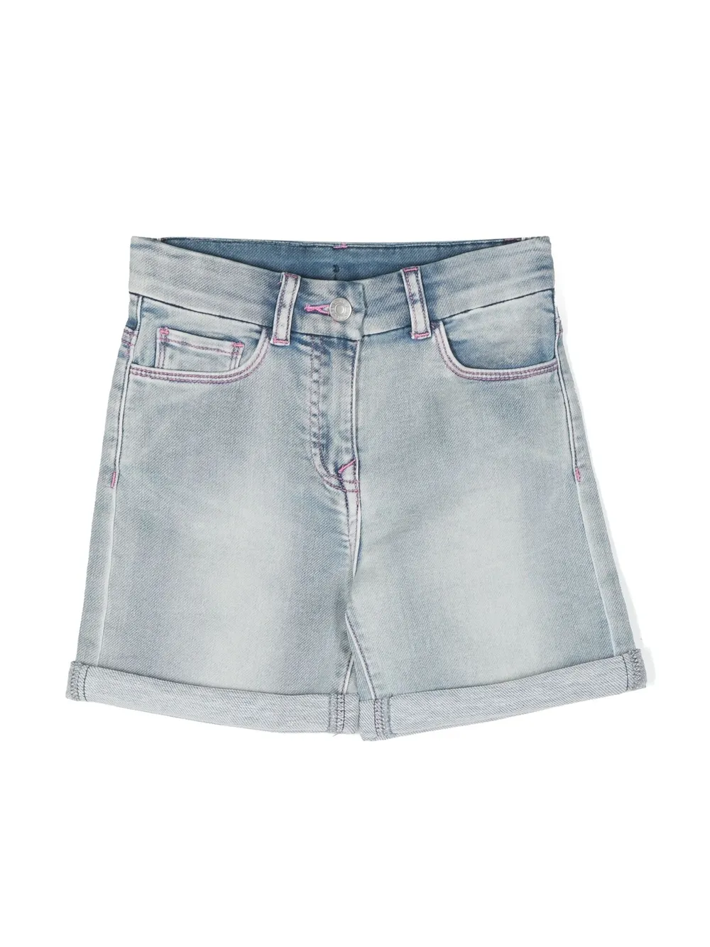 

Джинсовые шорты с вышитым логотипом Chiara Ferragni Kids, синий
