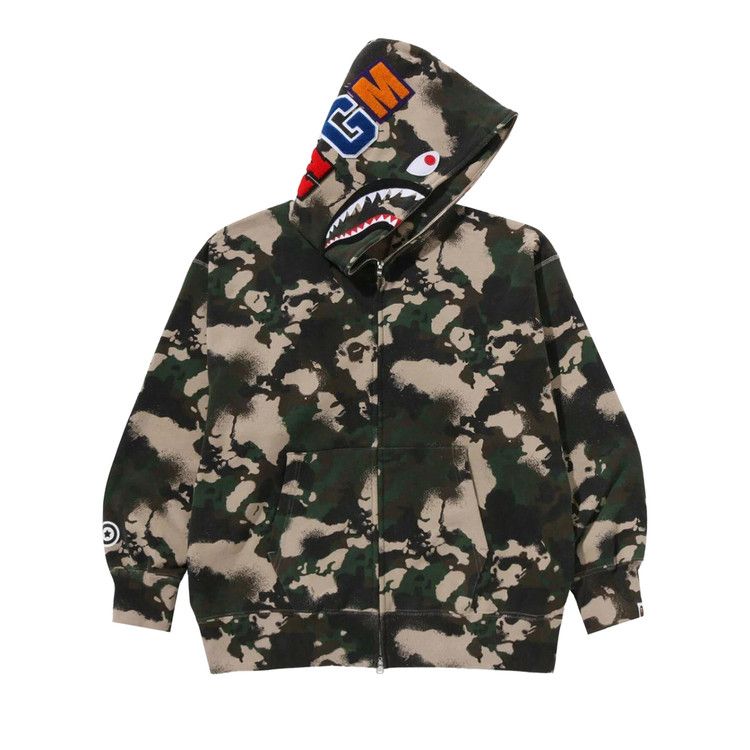 

Худи BAPE Map Camo Shark Relaxed Fit Full Zip Hoodie, Green