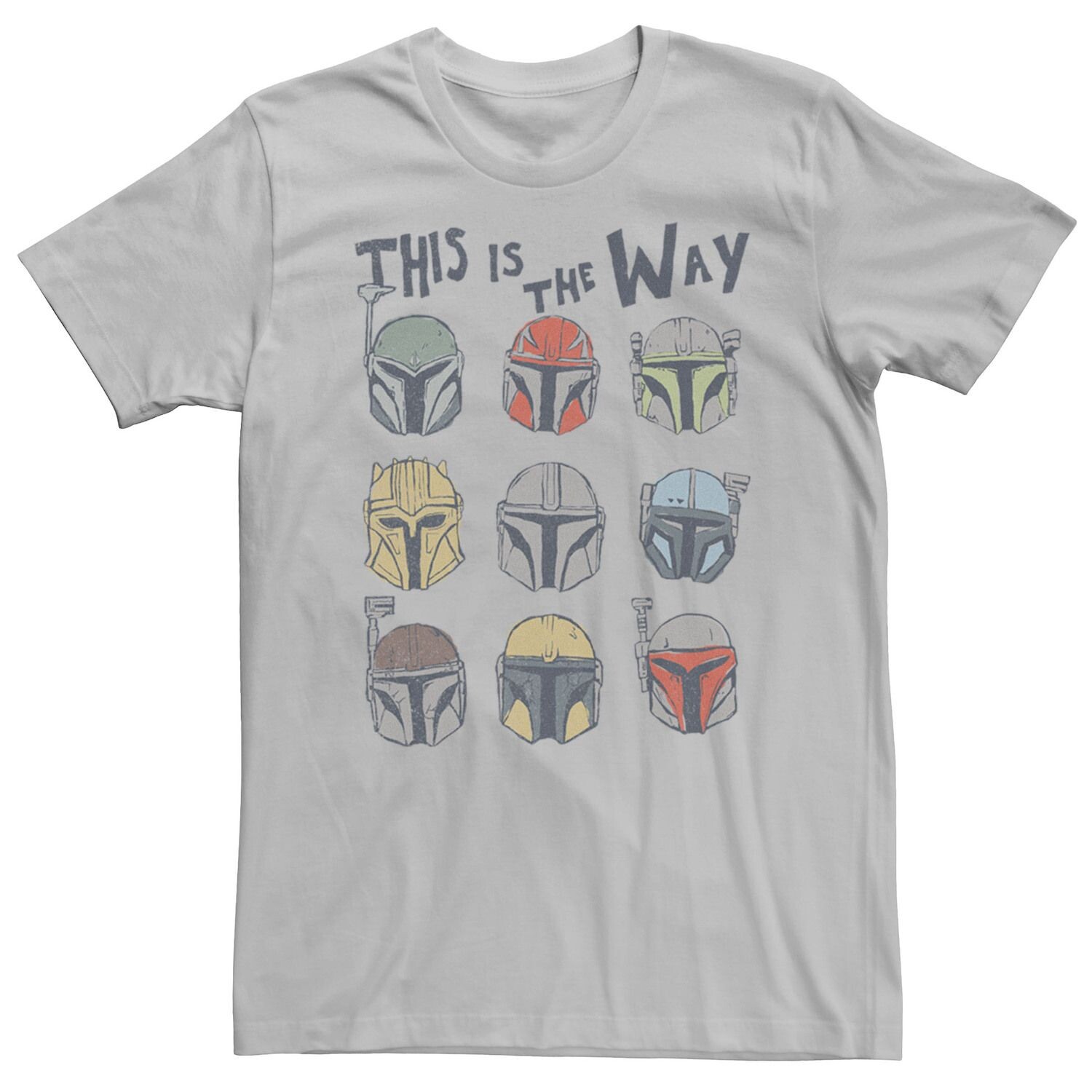 

Мужская футболка со вставками Star Wars The Mandalorian The Way Helmets