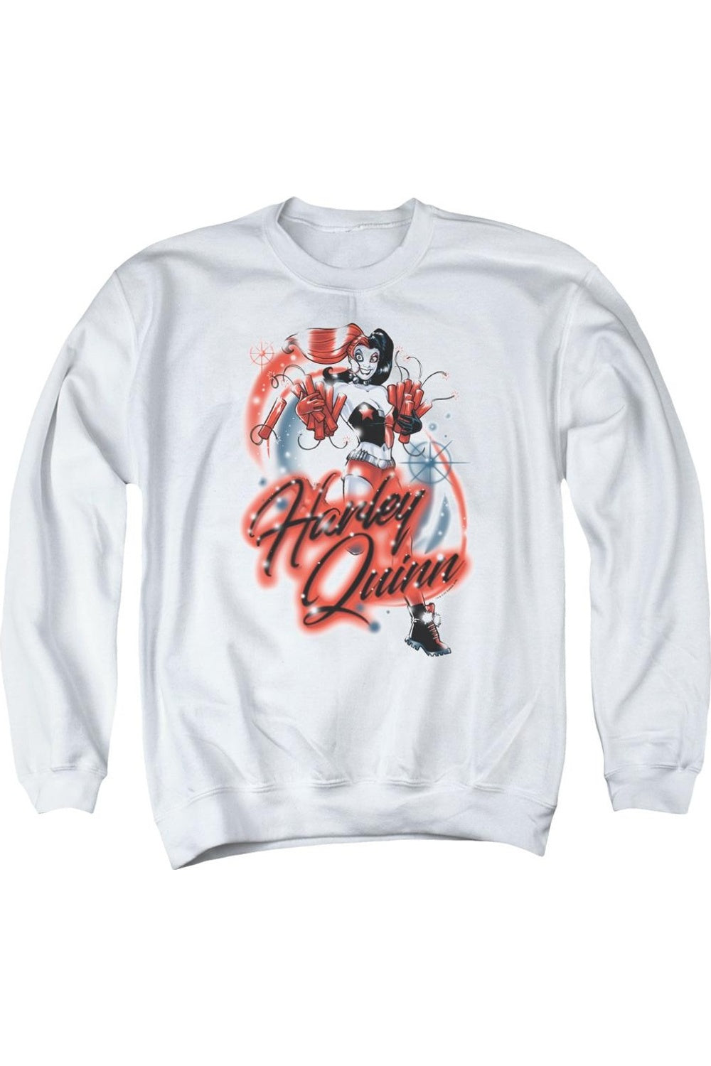 

Толстовка Batman Harley Airbrush для взрослых с круглым вырезом Gildan, белый